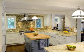 MN Kitchen Remodel White Cabinets Gray Island