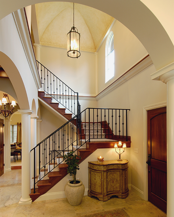 Arches and Columns in Remodeled Home Entryway