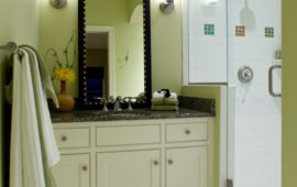 White and Green Bathroom Design