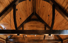 Beam Truss Ceiling Detail in Brainerd Lake Home