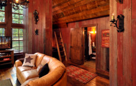 Lake Home with reclaimed wood walls