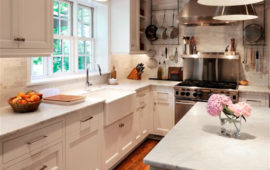 MN Kitchen Remodel with White Cabinets Wood Floors