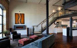 Modern Loft Living Room Kitchen Staircase