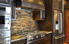 Cabin Kitchen with Dark Cabinets