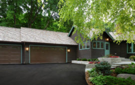 Home Exterior Brown with Aqua Trim