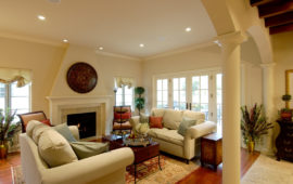 Living room with columns
