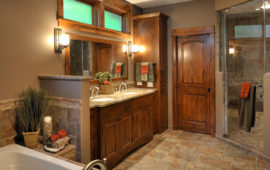 Dark Neutral Master Bathroom