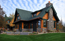 Cedar Shingles Green Trim and Roof