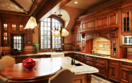 Kitchen with custom wood cabinetry