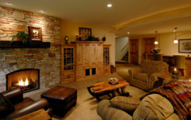 Remodeled Basement with Fireplace