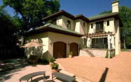 Home Exterior with Green Tile Roof