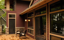 Home Exterior Burgundy Siding Tan Trim