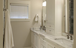 Remodeled Bathroom with Warm White Color Palette