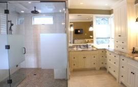 Bathroom Remodel with Walk-In Shower and Custom Cabinets