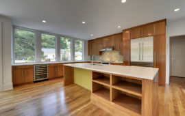 Large Modern Kitchen with Custom Wood Cabinets